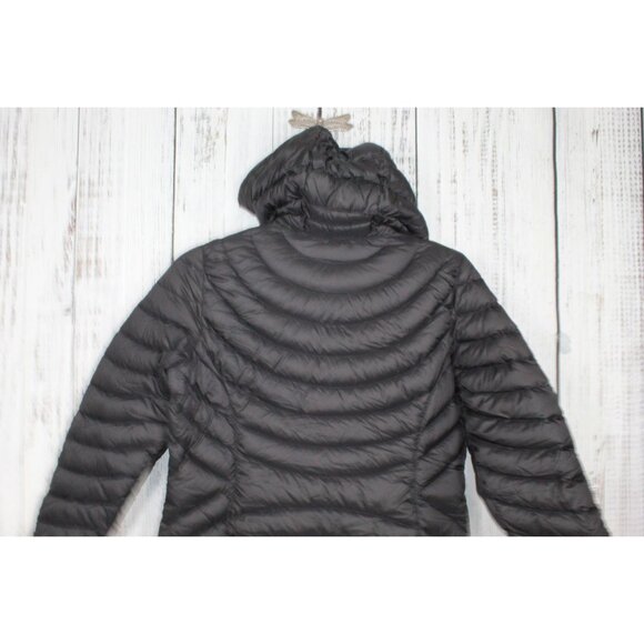 LL Bean Ultralight 850 Down Hooded Coat Three-Quarter Length Black L - Picture 9 of 11